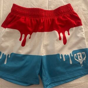 Red White and Blue Drip Print baseball lifestyle 101 shorts